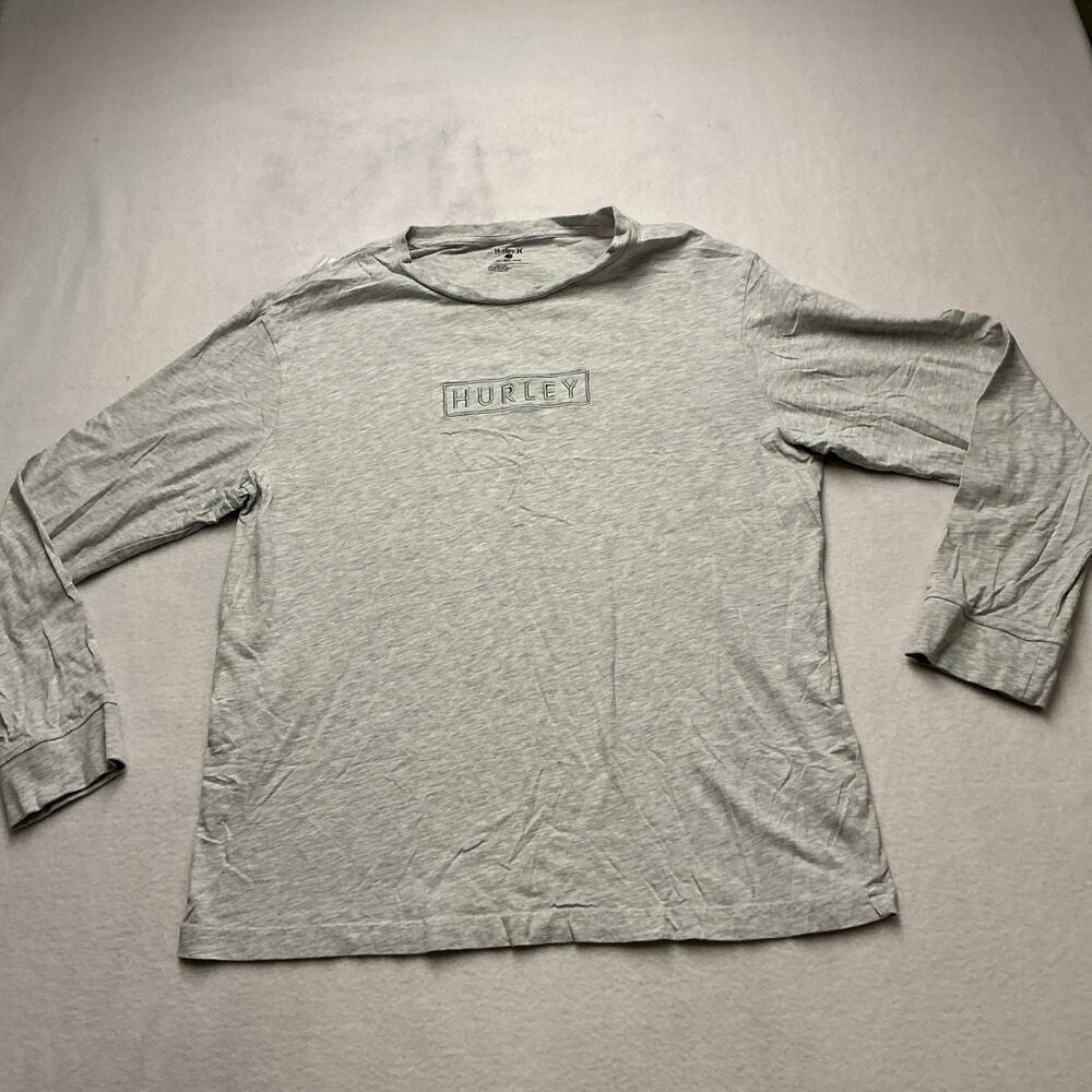 Mens Hurley Gray Long sleeve T Shirt Size Large Excellent, 4039